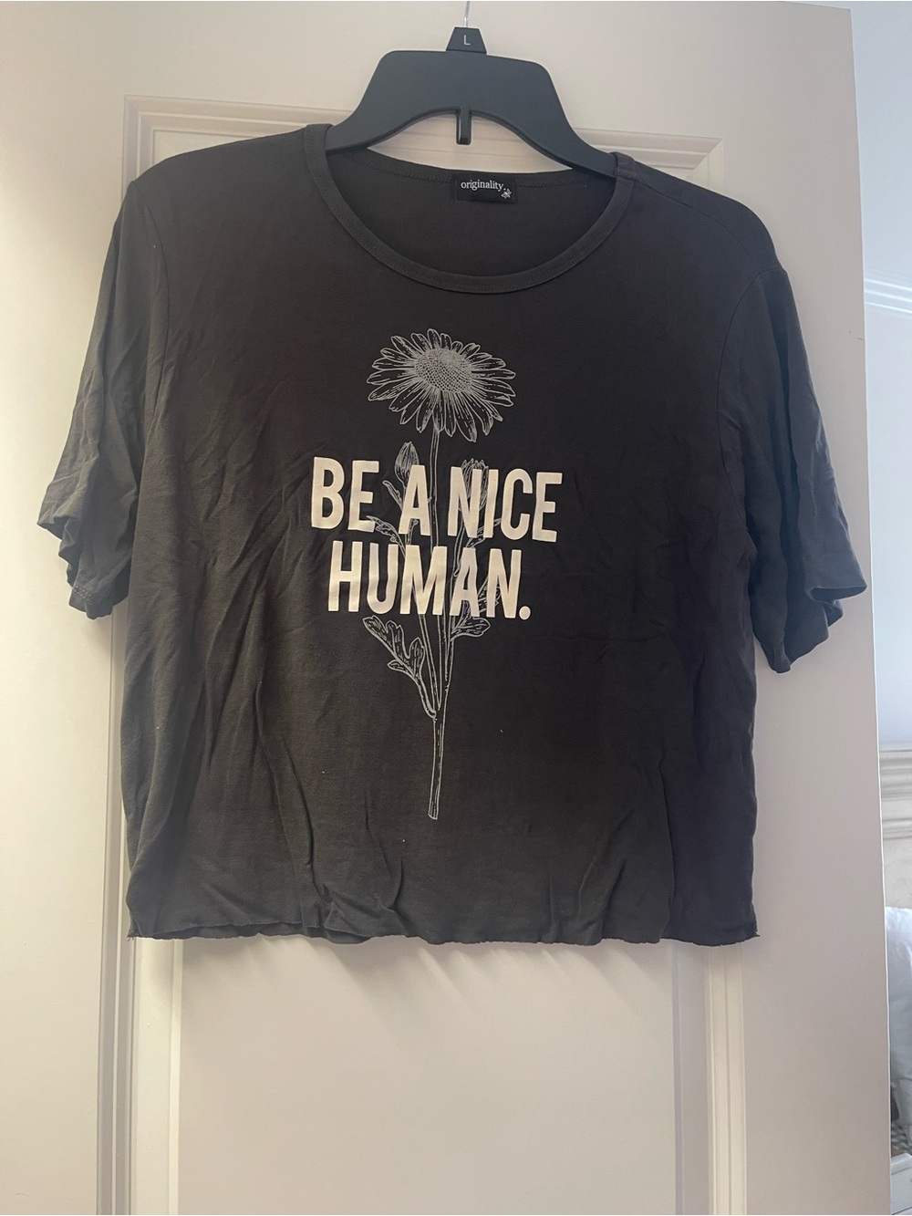 Originality Black 'Be A Nice Human' Graphic Tee